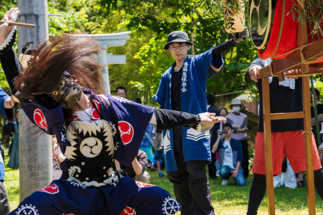 天王まつりの鬼太鼓