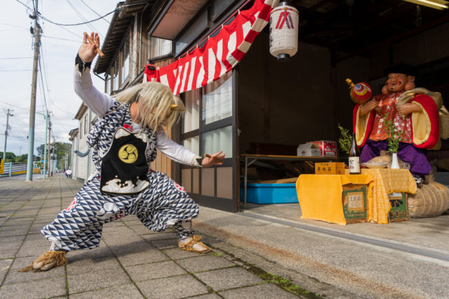 河原田まつりの鬼太鼓